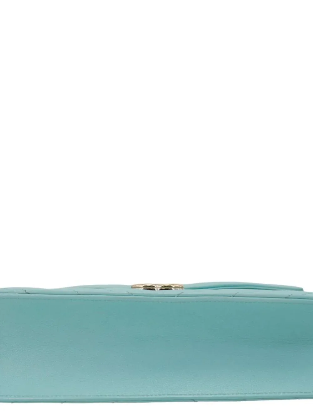 Chanel  Envelope Flap Calfskin Chevron Leather Crossbody Bag Turquoise